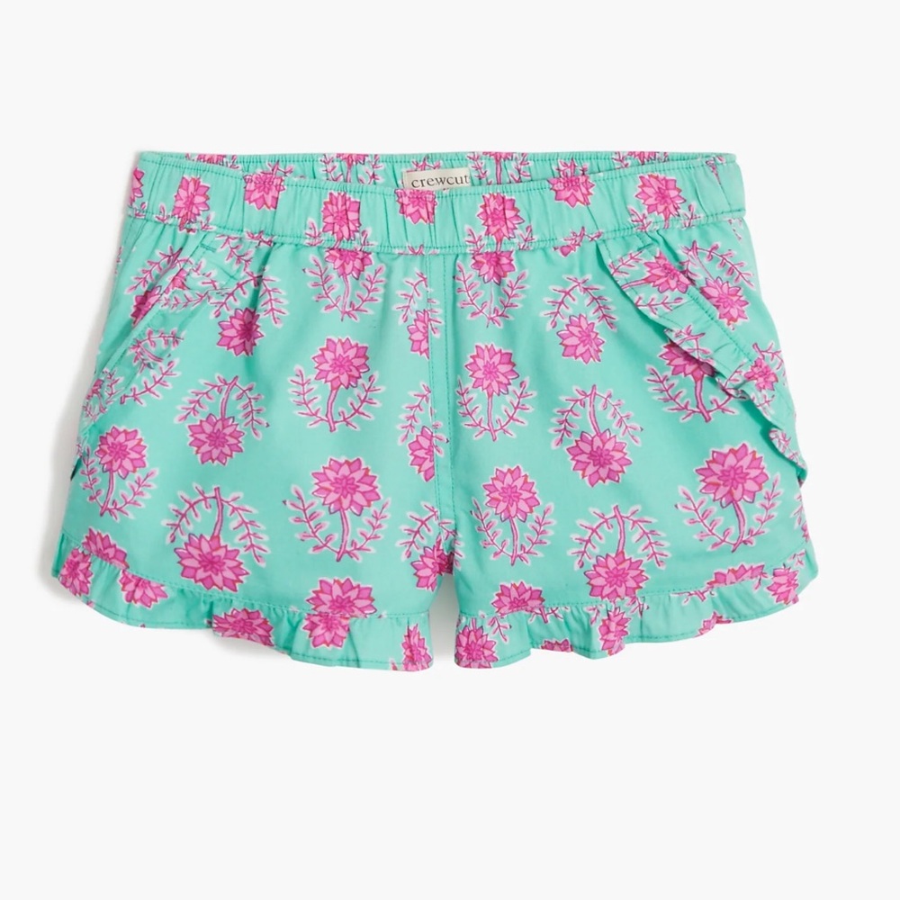 Jcrew teal and pink floral shorts